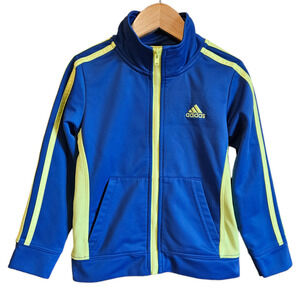 Adidas Boy's Sweatshirt Full Zip Blue Yellow Toddler Size 3T
